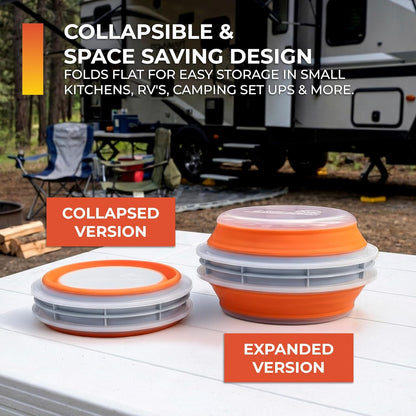 CanCooker Batter Bowl XL: Collapsible, Mess-Free, Dishwasher and Microwave Safe, Chemical-Free in Vibrant Orange