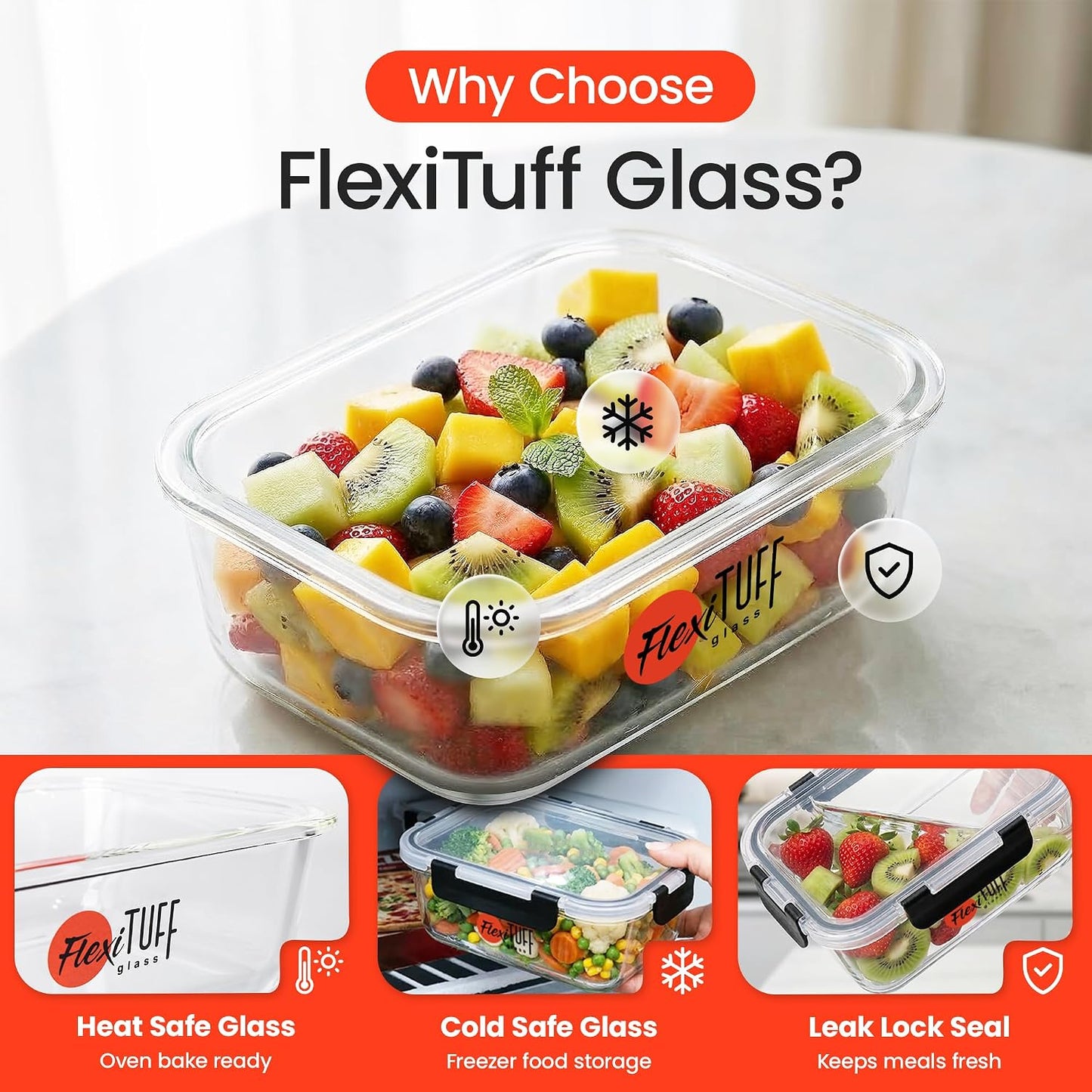 20pcs Set Food Storage Containers (10 Airtight & 10 Lids) |Lunch Containers | Meal Prep Containers | BPA Free, Leakproof Lids, Dishwasher, Microwave and Freezer Safe for Kitchen