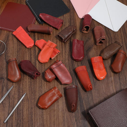 Elegaperma 20pcs Leather Thimbles for Hand Sewing Leather Finger Protector