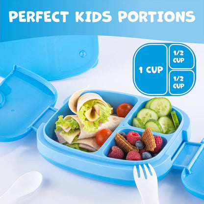 Umami All-in-1 Bento Box for Kids, Ice-pack & Utensils Included, 100% Leakproof & BPA free, Parents' favorite Lunch Box Kids (Green, 27 oz)