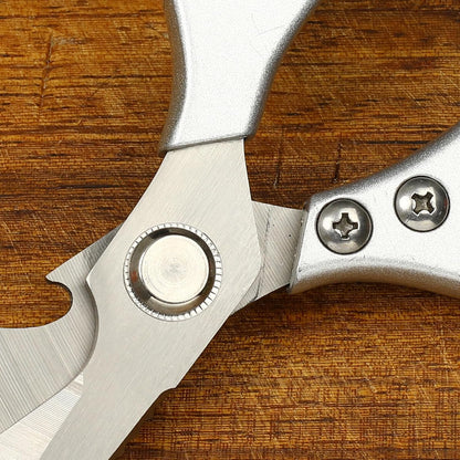 Stainless Steel Kitchen Shears Heavy Duty Full-Steel Forged Metal Scissors for Food, Professional Chef Shears Bone Cutting Meat Pizza Scissors Kitchen Utensils Come Apart, Silver