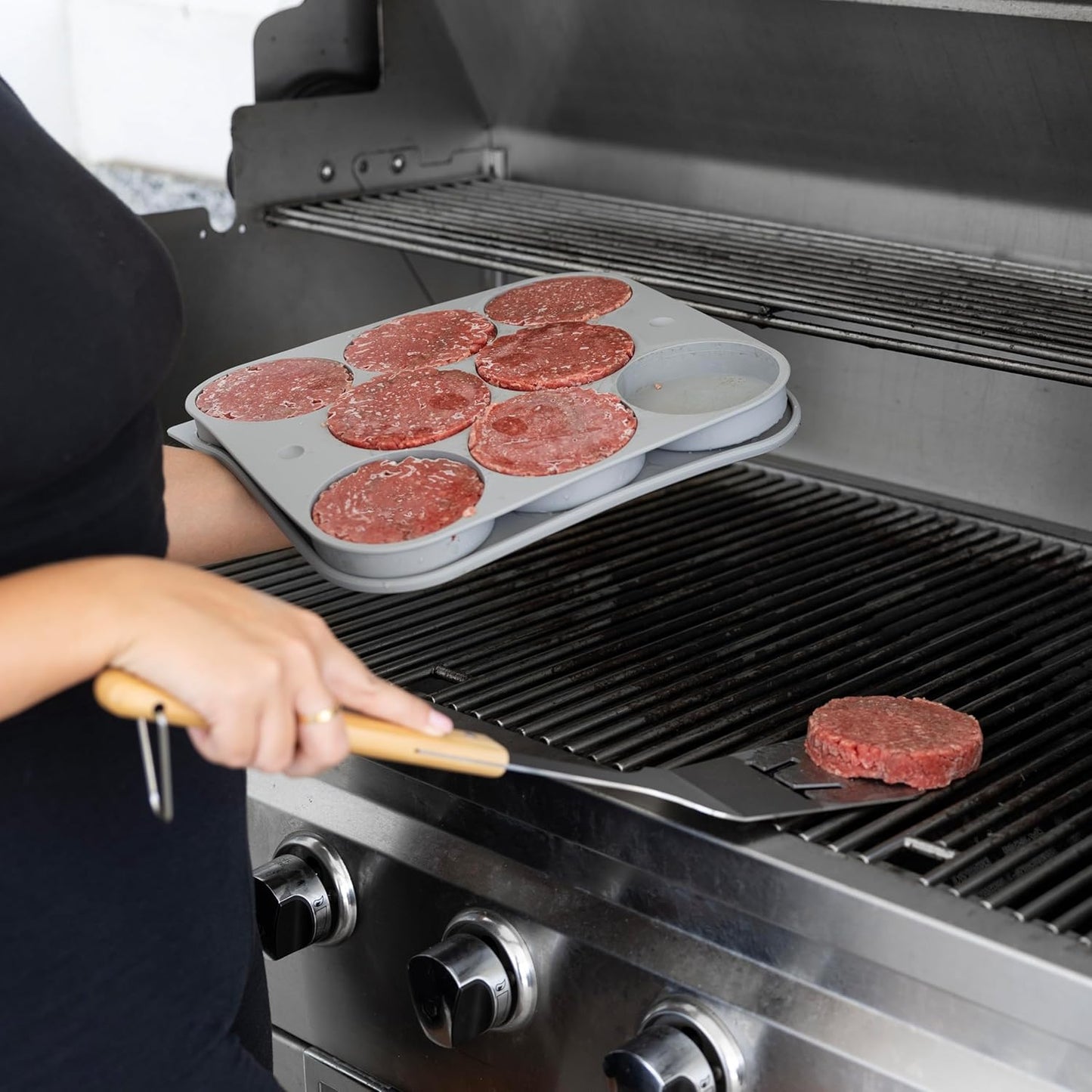 Outset Burger Patty Maker and Storage Tray, 8 Patty Capacity