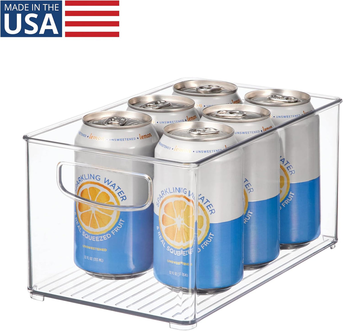 iDesign Stackable Clear Plastic Bin, 6-Pack | Kitchen Organizers and Storage, For Fridge and Pantry