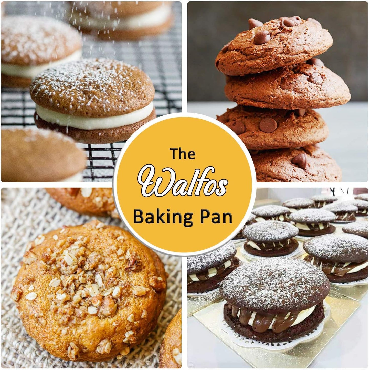 Walfos Silicone Cupcake Pan Set, 2-Piece Mini 24 Cups Muffin Baking Pan, BPA Free and Dishwasher Safe, Non-stick , Great for Making Muffin Cakes, Fat Bombs