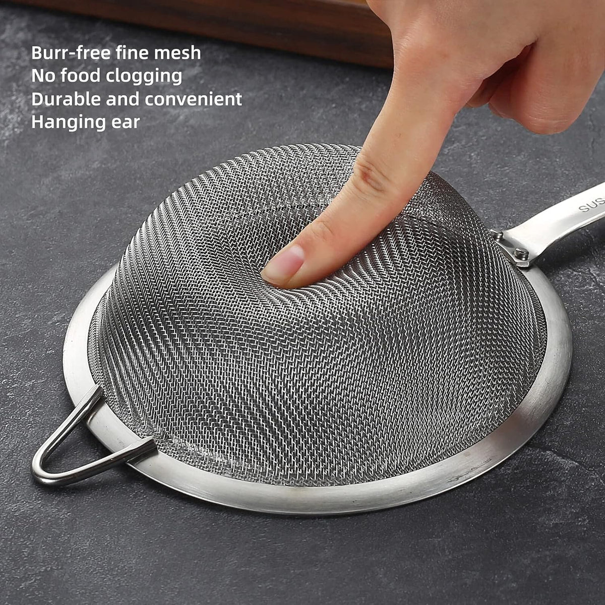 Fine Mesh Strainer with Handle Tea Sifter Stainless Steel Sieve