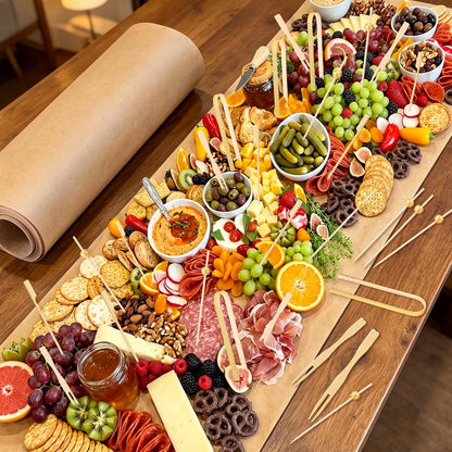 431 Pcs Charcuterie Accessories Set Grazing Table Supplies Including 65 ft Butcher Paper Roll 4 Style Cocktail Picks Bamboo Tongs Charcuterie Board Buffet for Wedding Graduation BBQ Party
