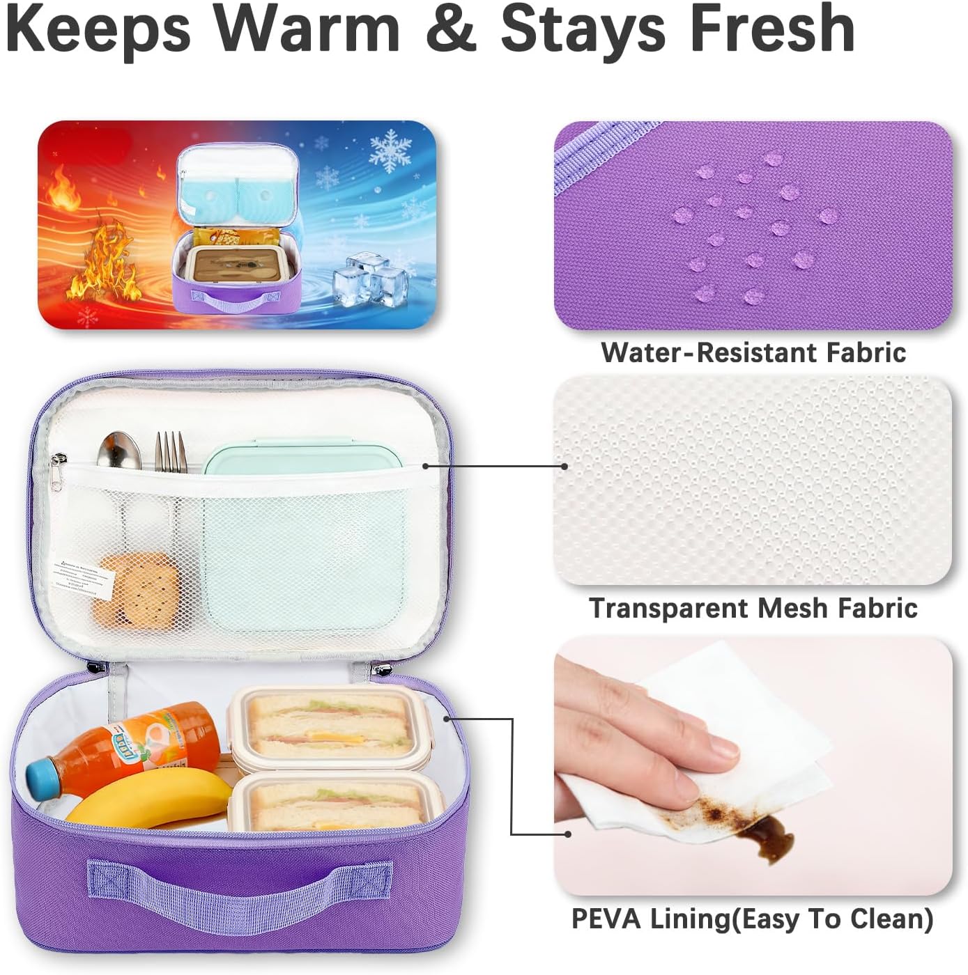 FlowFly Kids Lunch box Insulated Soft Bag Mini Cooler Back to School Thermal Meal Tote Kit for Girls, Boys, Astronaut - Colors B
