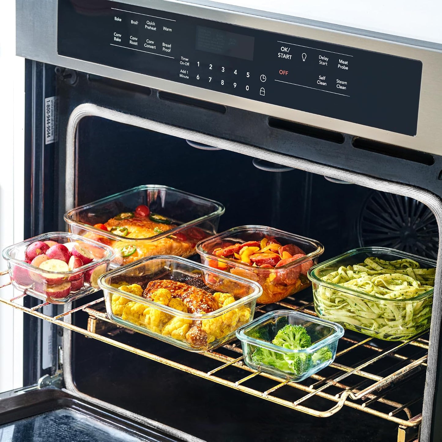 40pc Set Glass Food Storage Containers & Bowls with Airtight Lids - Leakproof BPA-Free Meal Prep Airtight Stackable Lunch Boxes, Kitchen Pantry & Storage Organizers - Microwave Freezer Dishwasher Safe