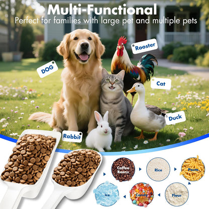 Food Scoop, Cup Capacity Dog Food Scooper With Measuring Lines For Dog, Puppy and Cat Coffee Bean Flour Scoop Set (Grey)