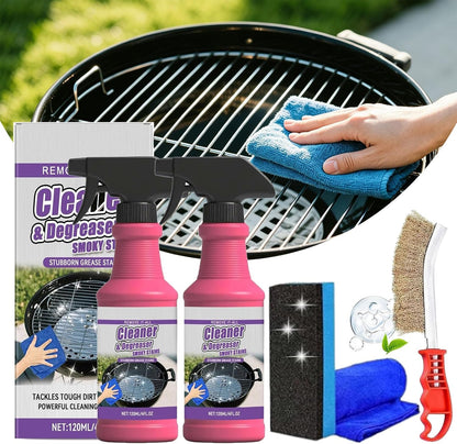 Fast-Acting Heavy-Duty Grill Degreaser Spray, Heavy Duty BBQ Grill Degreaser Cleaner, 120ml BBQ Degreaser for Outdoor Grills & Smokers, Removes Burnt Grease (1PC)