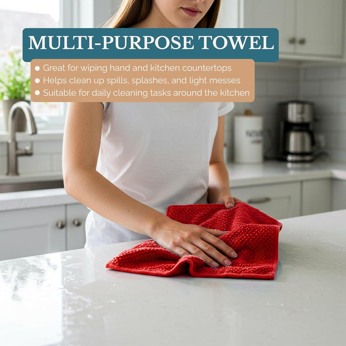 Casa Platino Potholders for Kitchens, 8-Piece – 500°F Heat Resistant Oven Mitts and Pot Holders, Mini Oven Mitt with Silicone Grip, 2 Kitchen Towels & 2 Dish Cloths – Durable & Non-Slip – Canyon Rose