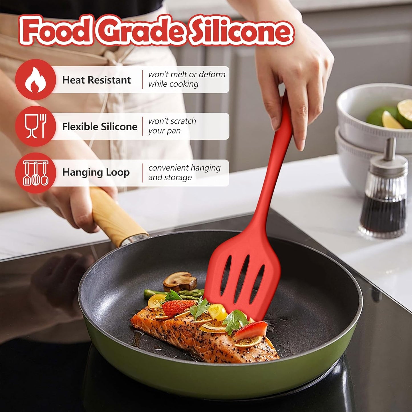 LIANYU 14 Pcs Silicone Kitchen Utensils Set with Holder, 446°F Heat Resistant Silicone Cooking Kitchen Utensils Spatula Set, Non-Stick & Dishwasher Safe Cooking Tools, Comfort Grip Handle, Black