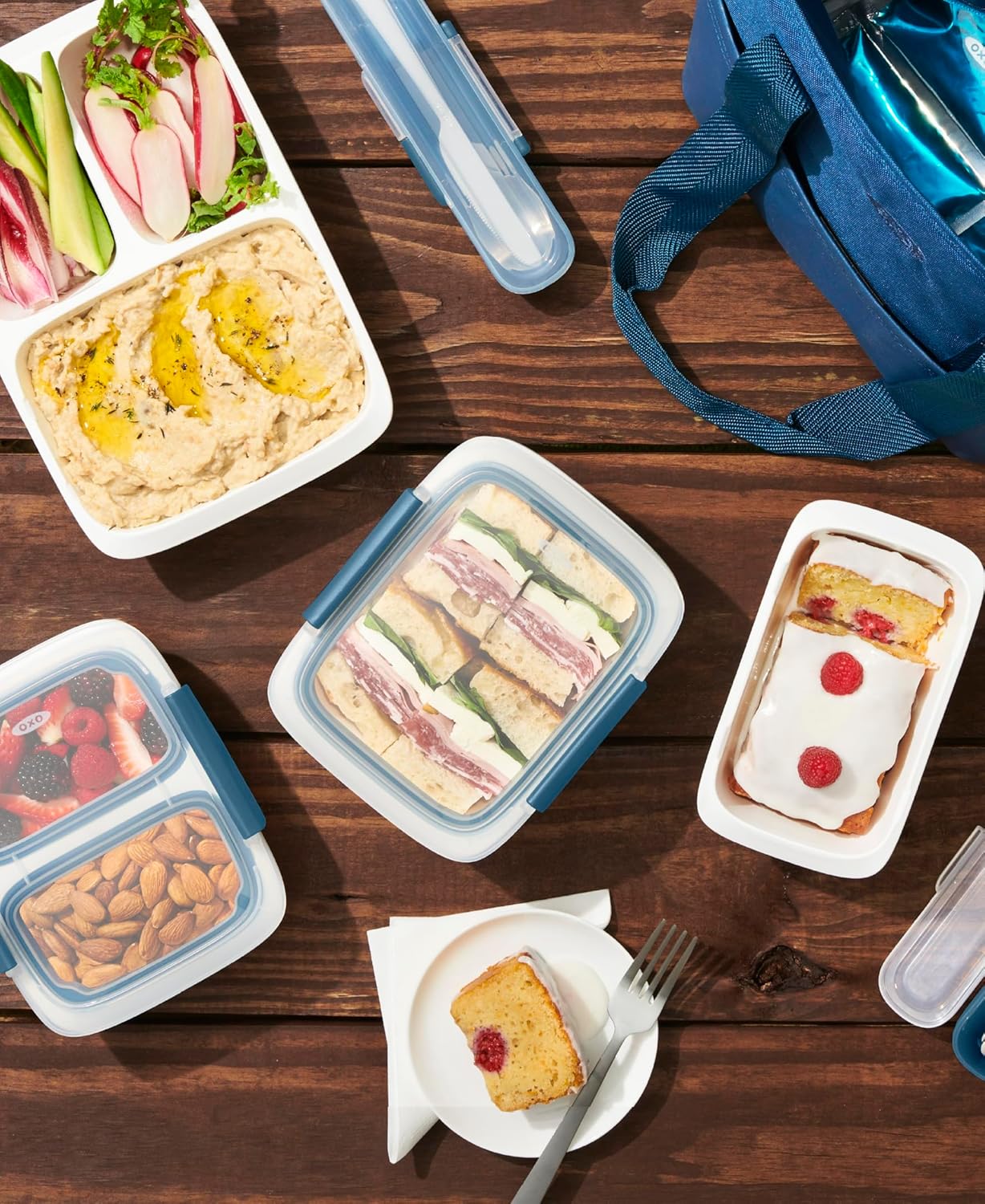 OXO Good Grips Prep & Go Snack & Dip Container, Snack Fuss-Free on the Move, Leakproof Reusable Small Meal Food Storage and Lid, Food Containers with Lids, Snack Organizer, 1.6 Cups/0.4 L