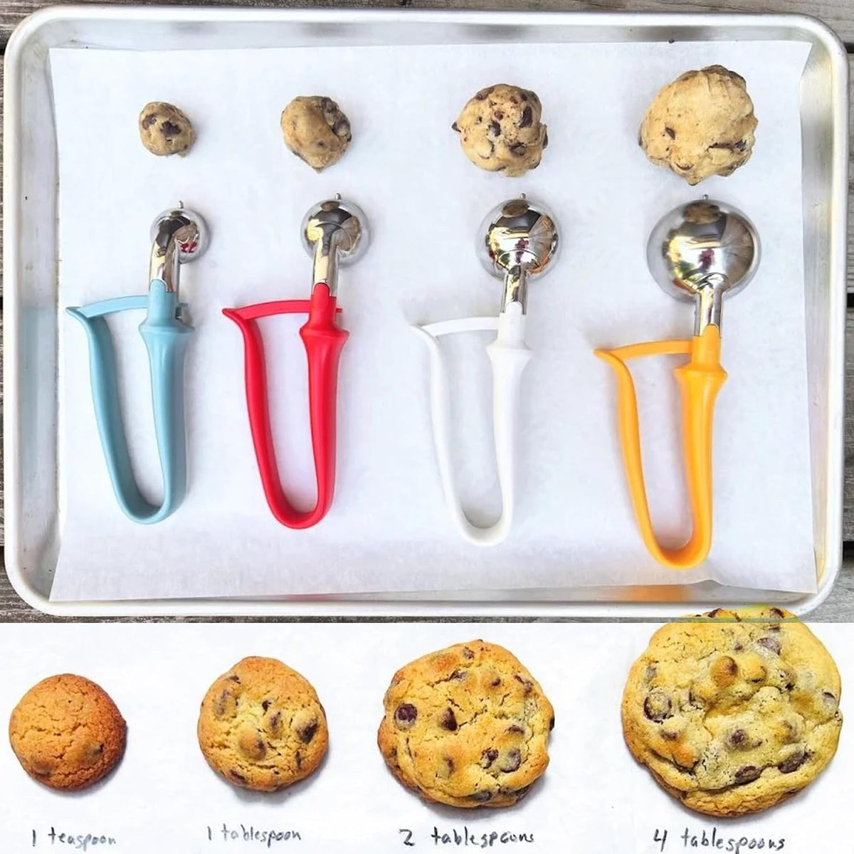 King Arthur Baking Company Tablespoon Cookie Scoop Dough Portions for Drop Cookies, Mini Scones, and Pizzelle