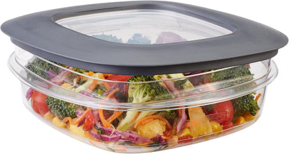 Rubbermaid Premier Easy Find Lids Meal Prep and Food Storage Containers, Set of 10 (20 Pieces Total), Grey |BPA-Free & Stain Resistant