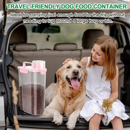 TBMax Pet Food Storage Containers 2 Pack 8-10 Lbs Airtight Dog Food Container Dispenser with Large Spout & Portable Handle, Travel Dog Treat Cat Food Storage Bin Bird Seed Container