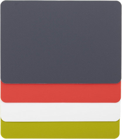 Dexas Heavy Duty Cutting Board Grippmat, Flexible Cutting Boards for Kitchen, Set of 4, Non Slip Plastic Board Cutting Mat 11.5 by 14 Inches Gray, Red, White and Green Set, Kitchen Gadgets