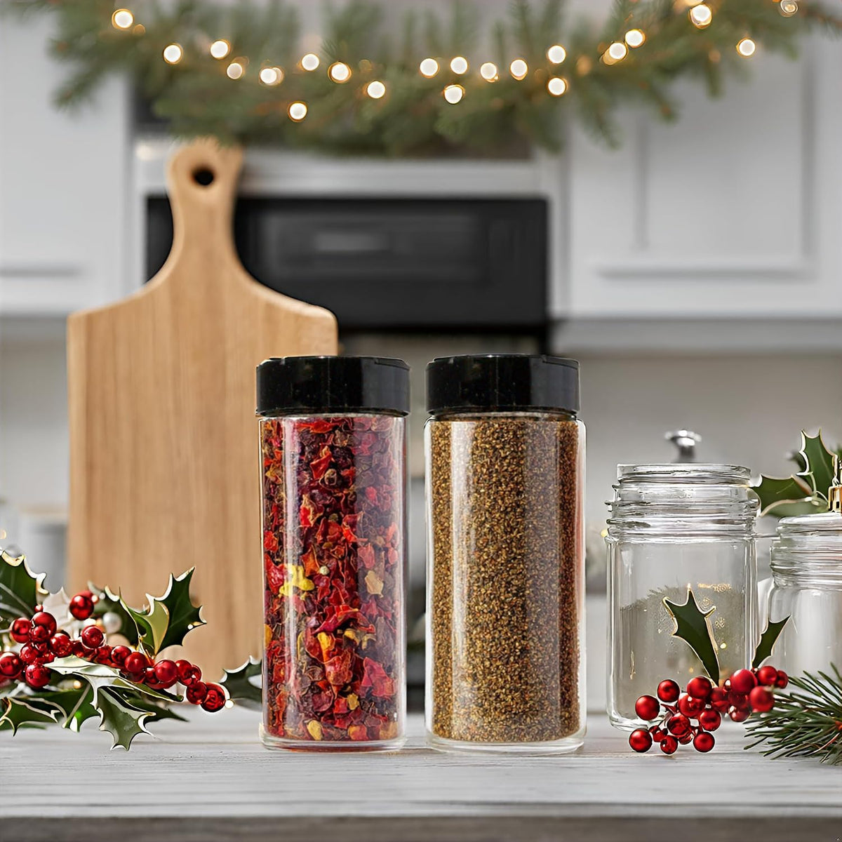 JARMING COLLECTIONS 16oz Glass Spice Shakers with Lids – Large Seasoning Containers with Shaker Tops for Kitchen, Pantry & Herb Storage