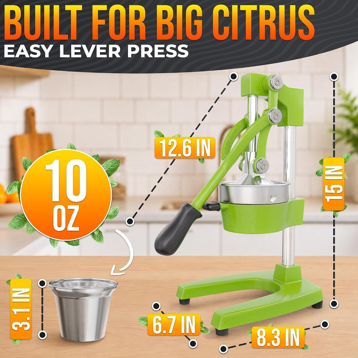 NADOBA Lemon Squeezer and Lime Squeezer, Max Extraction Citrus Hand Juicer