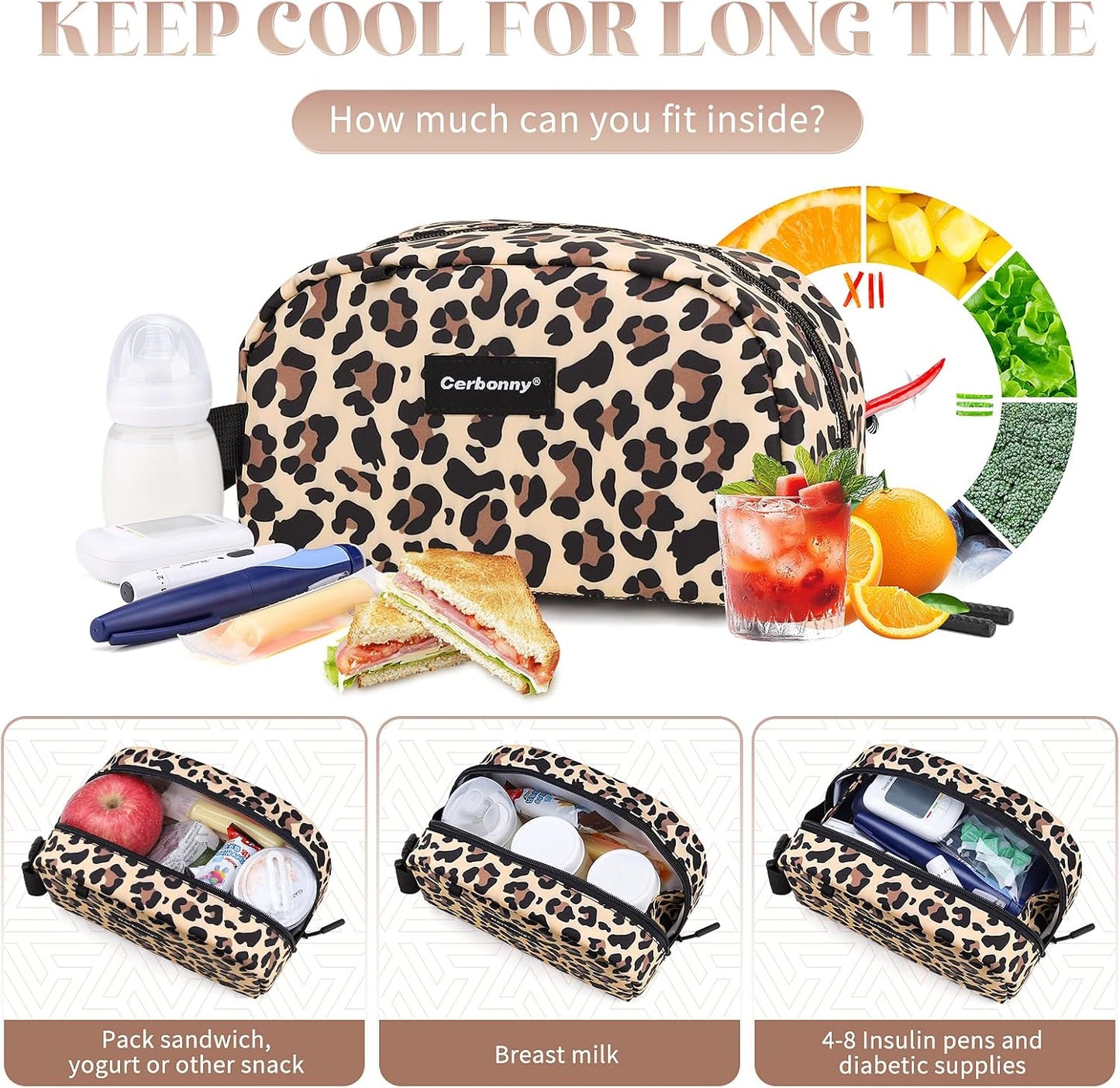Cerbonny Freezable Cooler Bag for Work/School Travel - Mini Insulated Bag Fit For Yogurt