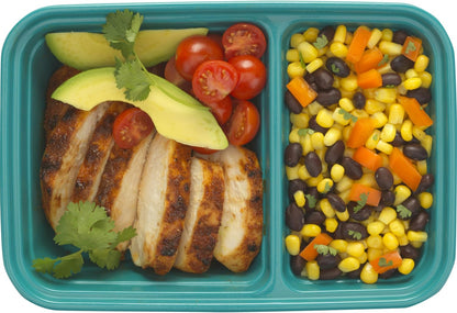 GoodCook Food Storage Containers for Meal Prep Rectangle Two Compartments & Made without BPA, 60-Piece Set, Teal
