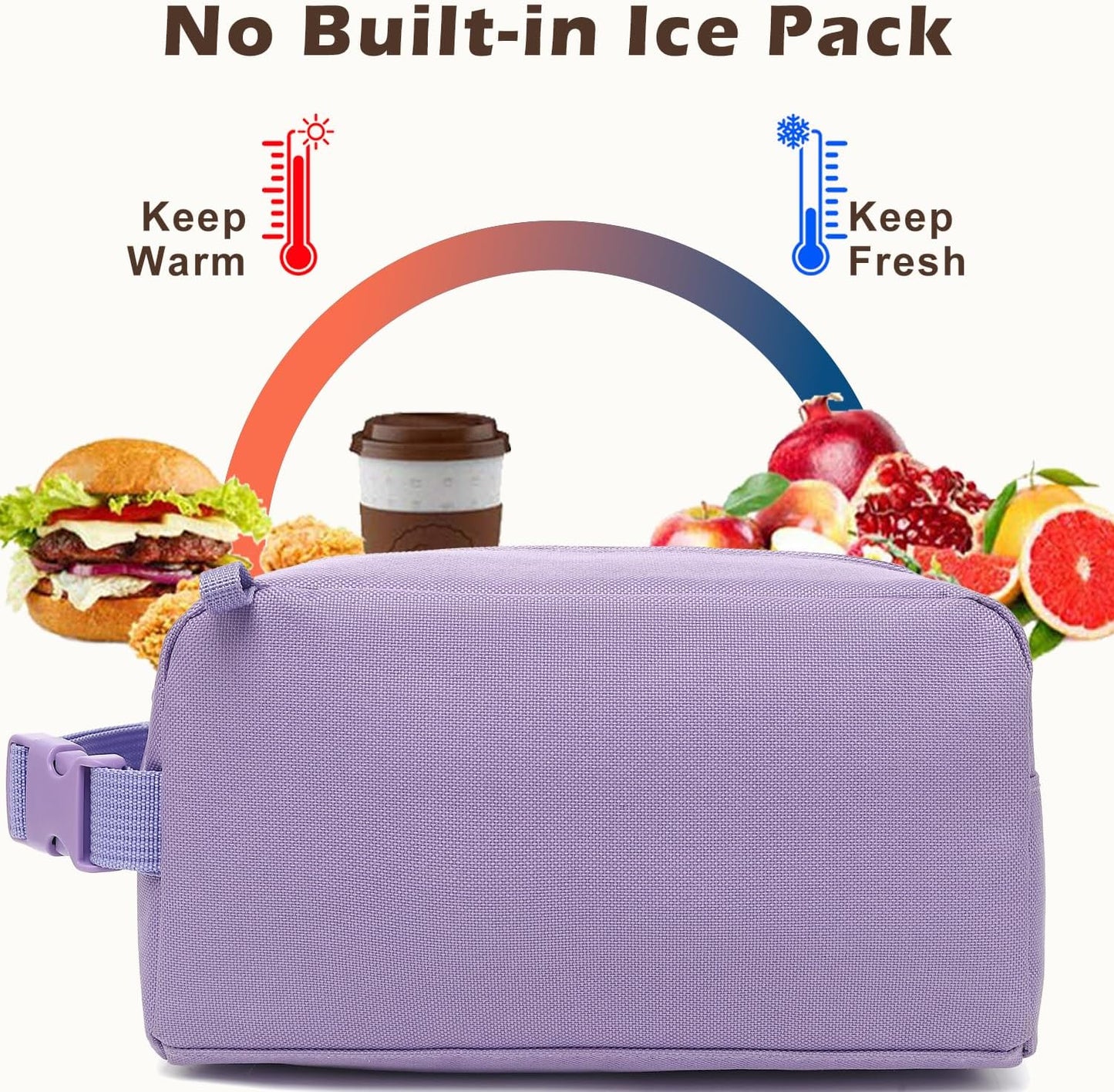 FlowFly Small Insulated Lunch box Portable Soft Bag Mini Cooler Thermal Meal Tote Kit with Handle for Work & School, Black