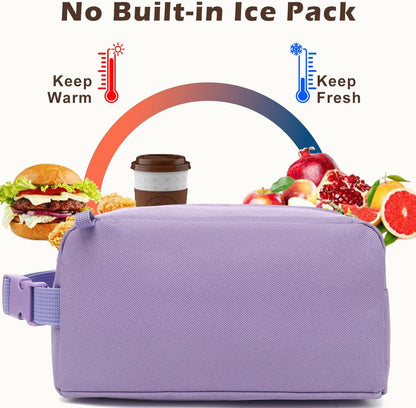 FlowFly Small Insulated Lunch box Portable Soft Bag Mini Cooler Thermal Meal Tote Kit with Handle for Work & School, Black