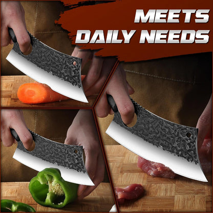 ROCOCO Viking Cleaver Knife Birthday - Kitchen Axe & Sheath Father Gift Men