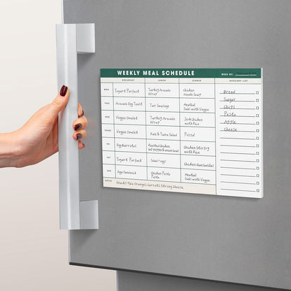 Weekly Magnetic Meal Planner & Tear Off Grocery List - 7 x 10 Inch Menu Planner Notepad for Fridge - Grocery Shopping List Notepad –Dinner List for Refrigerator - (Large Planner with 60 Sheets - 7 x