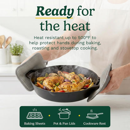 Cuisinart Silicone Pot Holders, Set of 2 7"x9", Heat Resistant 500F