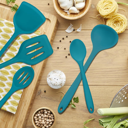 E-far 10 Pieces Silicone Cooking Utensils Set, Heat Resistant Kitchen Utensil Set for Nonstick Cookware, Kitchen Cooking Tools with Spatula, Spoon, Slotted Turner, Non-Toxic & Dishwasher Safe (Khaki)