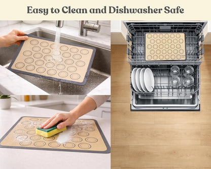 Silicone Pastry Mat with Measurements, 28 x 20 Inch Extra Thick Non-Slip Nonstick XL Baking Mat for Dough Rolling, Kneading, Fondant and Pie, Red