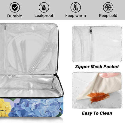 Casserole Carriers for Hot or Cold Food Reusable Casserole Dish Carrier Insulated Thermal Large Capacity Durable Perfect for Party Camping Family Gatherings Yellow Fish - Colors B