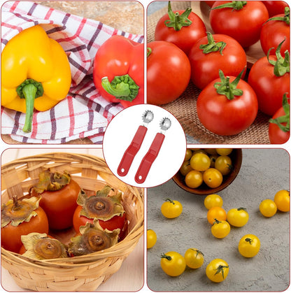 JJUNW 4Pcs Strawberry Huller, Stainless Steel Tomato Corer, Strawberry Huller Stem Remover Corer Tool Kitchen, Canning Supplies for Fruit and Vegetable