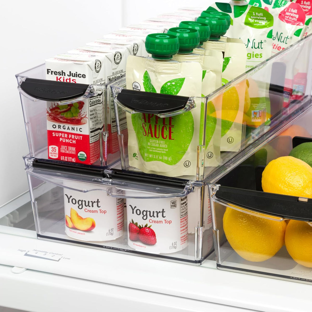Progressive ProKeeper+ Pantry & Refrigerator Storage Containers – Modular Bins and Organizers (Narrow Stackable Bin, 16.1"L x 4.0"W x 3.6"H)