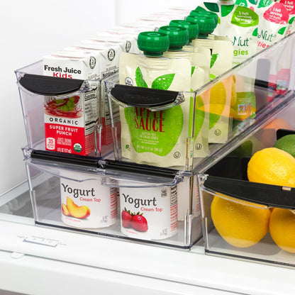 Progressive ProKeeper+ Pantry & Refrigerator Storage Containers – Modular Bins and Organizers (Narrow Stackable Bin, 16.1"L x 4.0"W x 3.6"H)