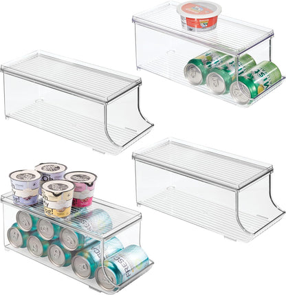 iDesign Soda Can Organizer with Lid for Pantry or Refrigerator - Clear - Made in USA