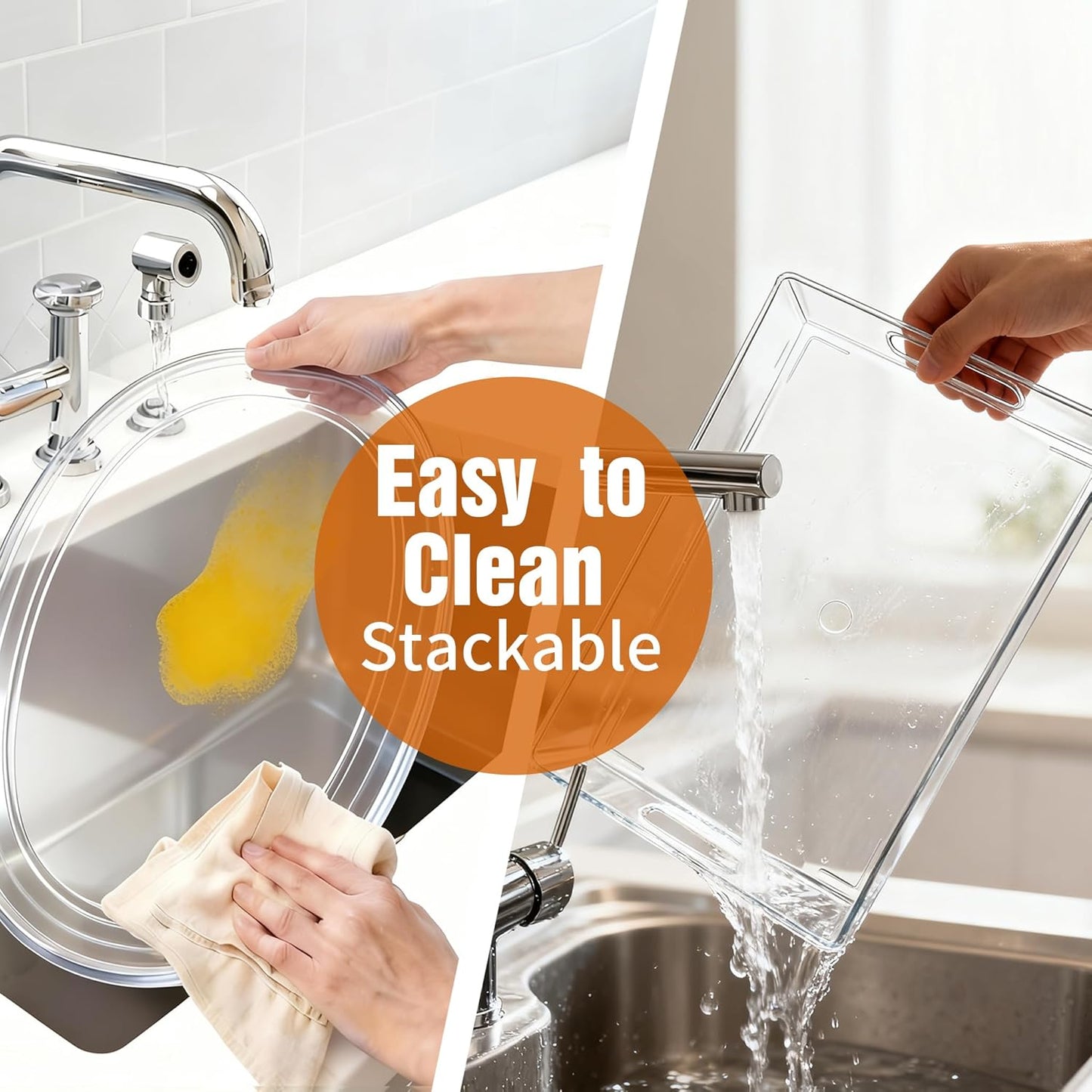 Clear Plastic Serving Tray with Handles, BPA-Free Storage Organizer Tray - Large Serving Trays 16"x11.5" Reusable Serving Platters for Appetizer, Fruit, Kitchen, Desk & Serving Tray for Party Supplies