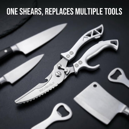 Kitchen Scissors - Heavy Duty Poultry Shears Sharp Cutting Food Chicken Bone Meat Vegetable for Cooking, Multipurpose Stainless Steel Utility Scissors, Safety Lock