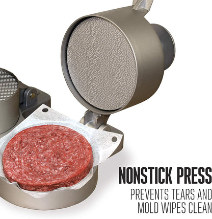 Weston Burger Press, Makes 4 1/2" Diameter Patties for Hamburger, Crab Cakes, Sausage, 1/4lb to 3/4lb, Single, Non-stick Heavy-Duty Cast Aluminum (07-0301)
