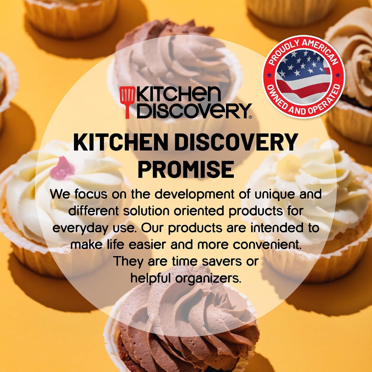 Kitchen Discovery Cupcake Carrier and Muffin Container Pie, Cake, and Cupcake Carrier with Lid and Handle for Safe Transport and Fresh Storage of a Variety of Desserts