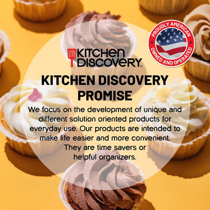 Kitchen Discovery Cupcake Carrier and Muffin Container Pie, Cake, and Cupcake Carrier with Lid and Handle for Safe Transport and Fresh Storage of a Variety of Desserts