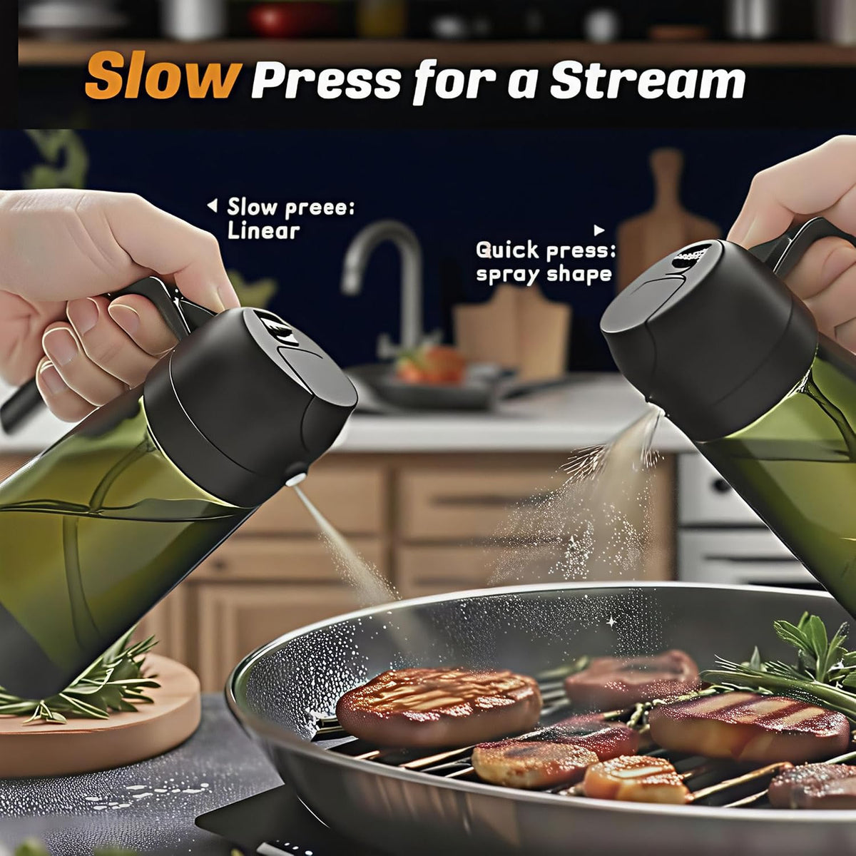 Olive Oil Sprayer for Cooking, 220ml Glass Oil Dispenser