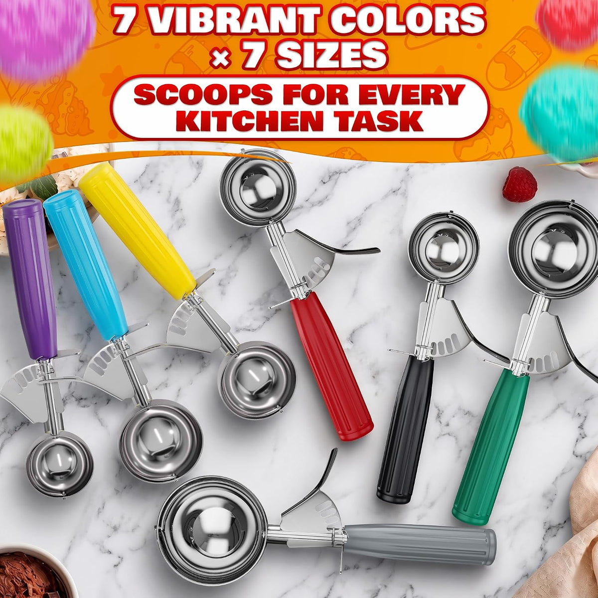 Large Ice Cream Scoop with Trigger Release, Stainless Steel - 4 oz