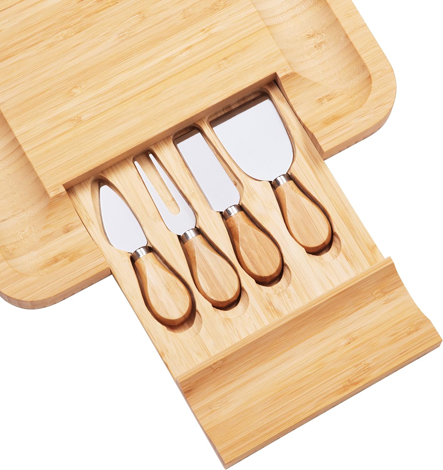 Charcuterie Board Gift Set, Bamboo Cheese Board With Cutlery, Includes Stainless Steel Serving Utensils, Cheese Platter and Serving Tray, Suitable for Wedding, Gift for Couples, and Housewarming Gifts
