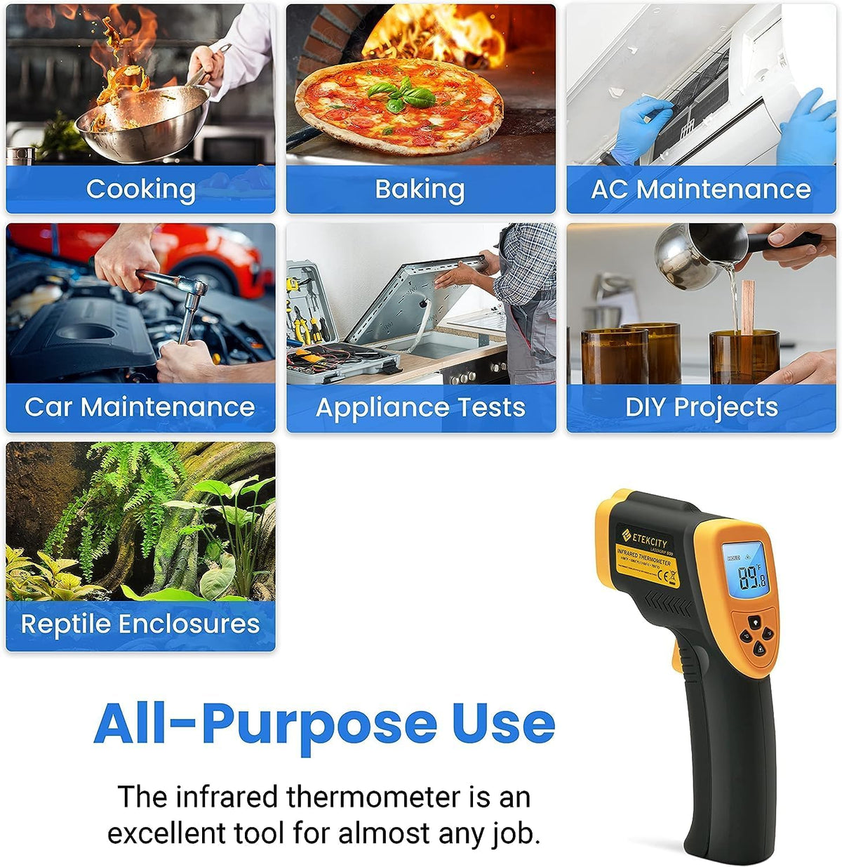Etekcity Infrared Thermometer Laser Temperature Gun, -58°F~1130°F
