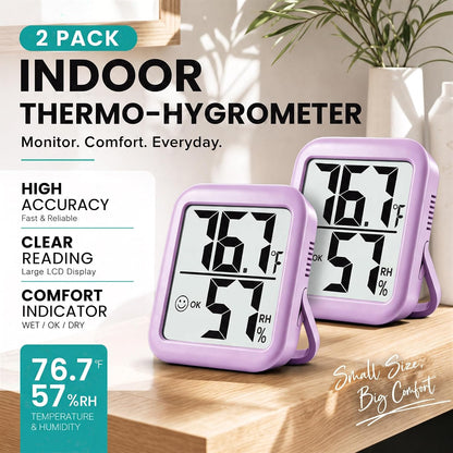 Antonki 2 Pack Room Thermometer Indoor Hygrometer