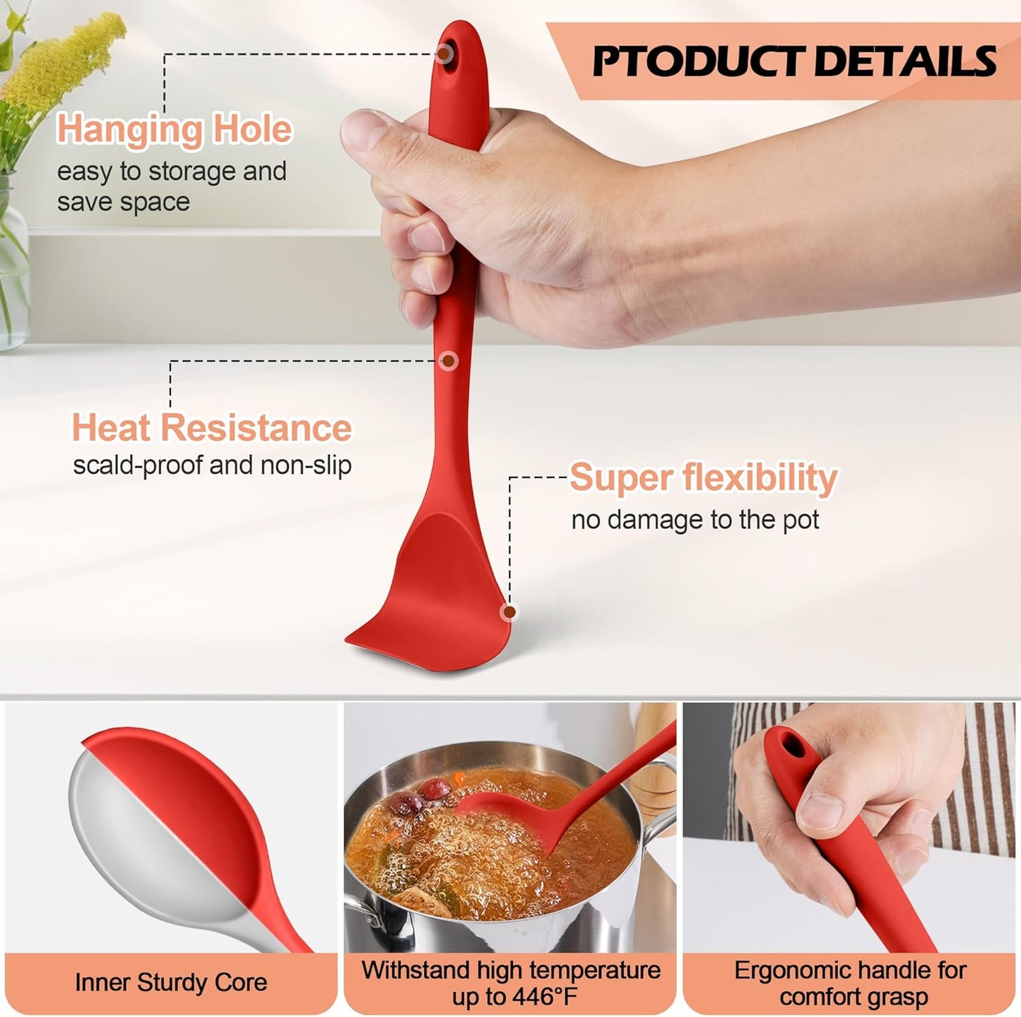 Homikit Silicone Cooking Utensil Set, 15pcs Kitchen Utensils with Holder for Nonstick Cookware, Heat Resistant Nontoxic Silicone Spatula Set Dishwasher Safe Kitchen Tools for Baking-Black
