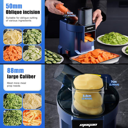 MOGAN 5-In-1 Electric Vegetable Cutter, Commercial Vegetable Dicer Slicer