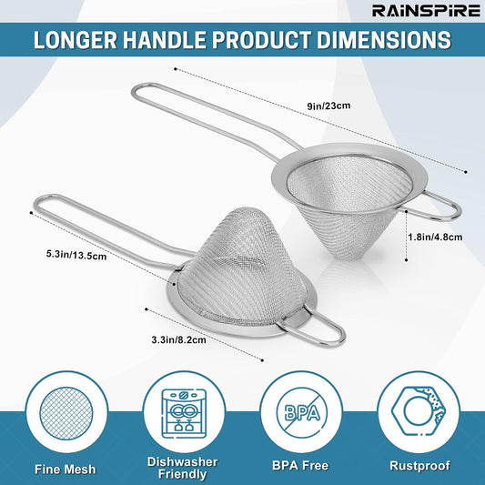 Fine Mesh Strainers Reinforced Anti-Break Handle Drink Tea Strainer Sliver